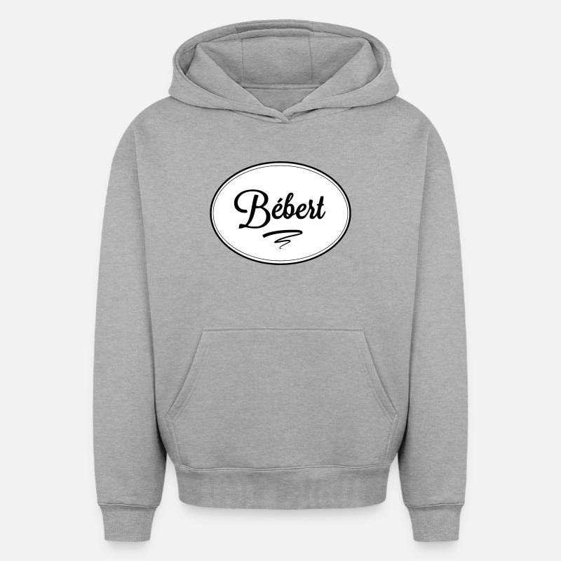 Bébert - Sweat à capuche unisexe oversize épais SPREAD - gris chiné