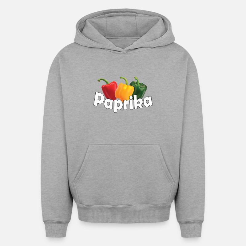 Paprika - Sweat à capuche unisexe oversize épais SPREAD - gris chiné