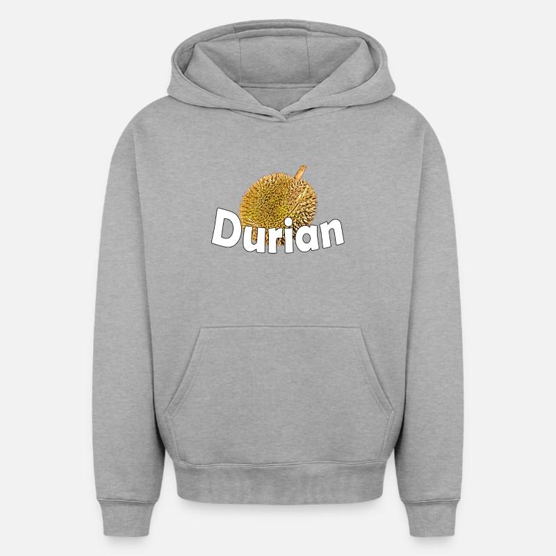Durian - Sweat à capuche unisexe oversize épais SPREAD - gris chiné