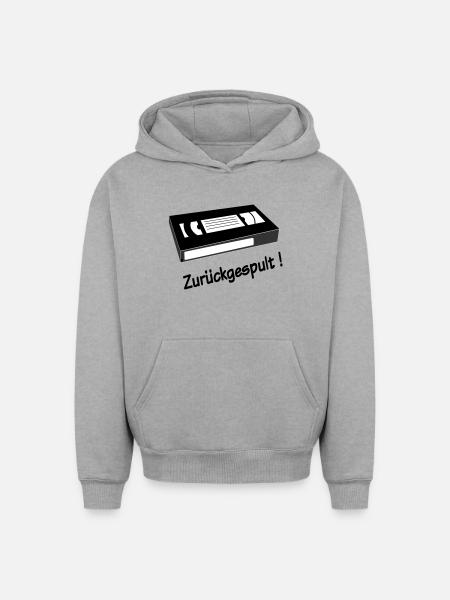 Rewound - Oversized Heavyweight Unisex Hoodie - heather grey