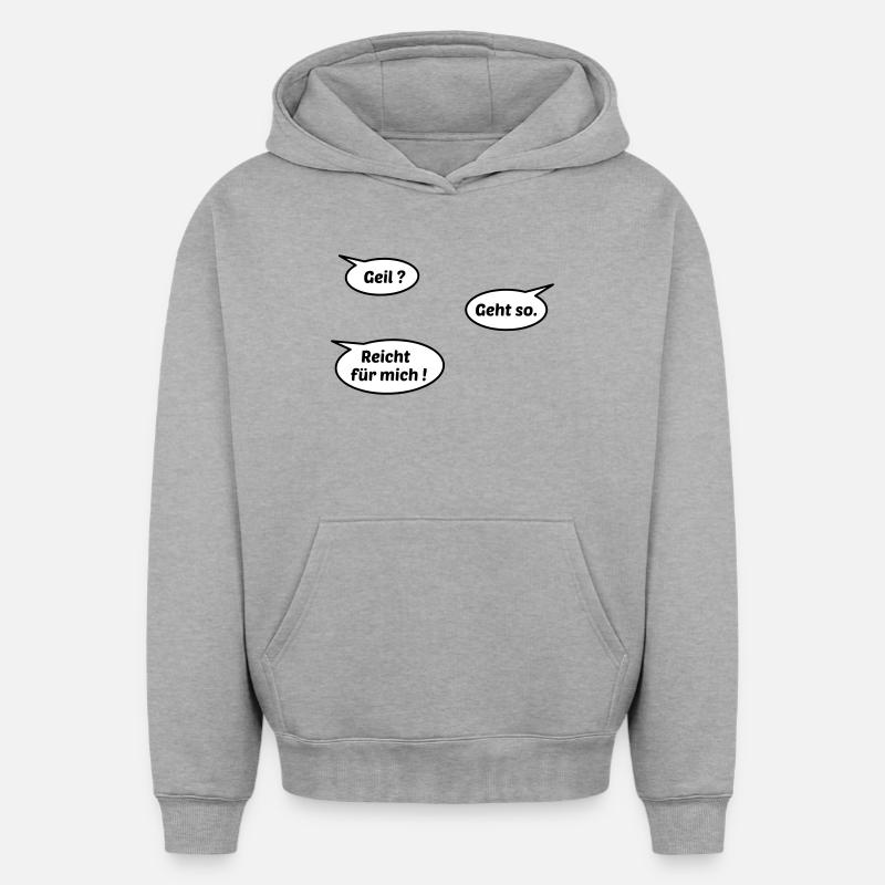 Horny suffit - Sweat à capuche unisexe oversize épais SPREAD - gris chiné
