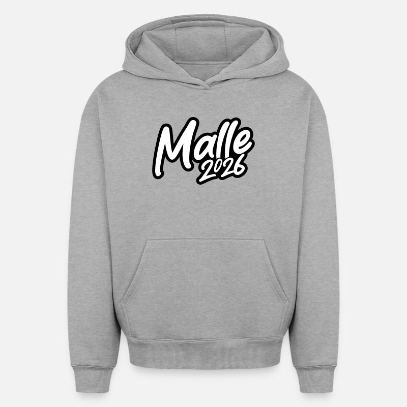 Malle 2026 - Sweat à capuche unisexe oversize épais SPREAD - gris chiné