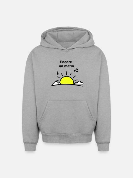 Ein weiterer Morgen - Oversized Heavyweight Unisex Hoodie - Grau meliert