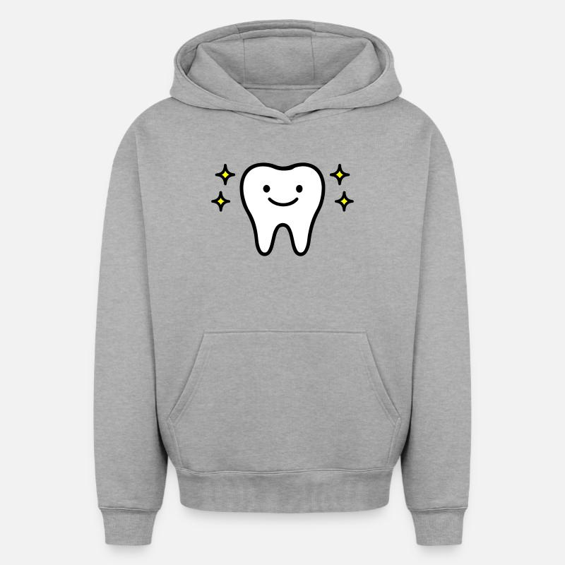 Dent mignonne - Sweat à capuche unisexe oversize épais SPREAD - gris chiné