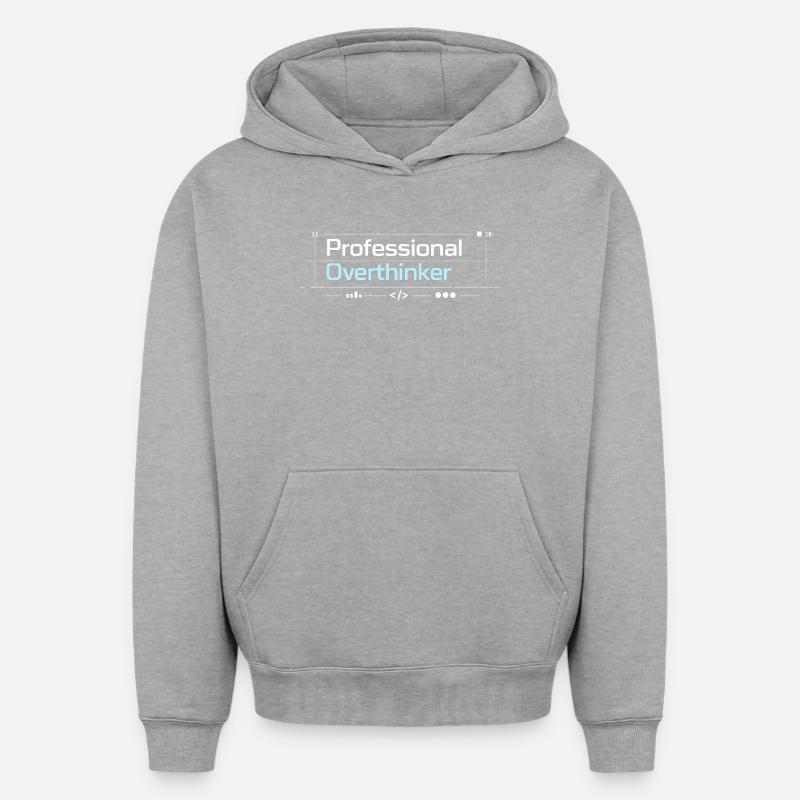 Professional OVERTHINKER tech - Oversized Heavyweight Unisex Hoodie - Grau meliert