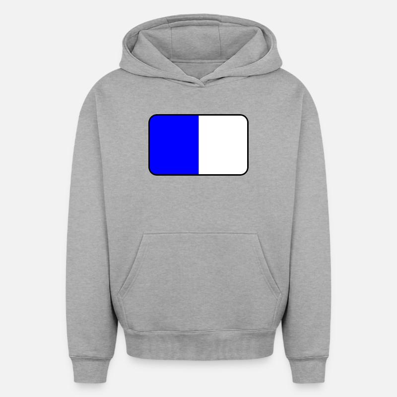 Emblème du drapeau de Spa - Sweat à capuche unisexe oversize épais SPREAD - gris chiné