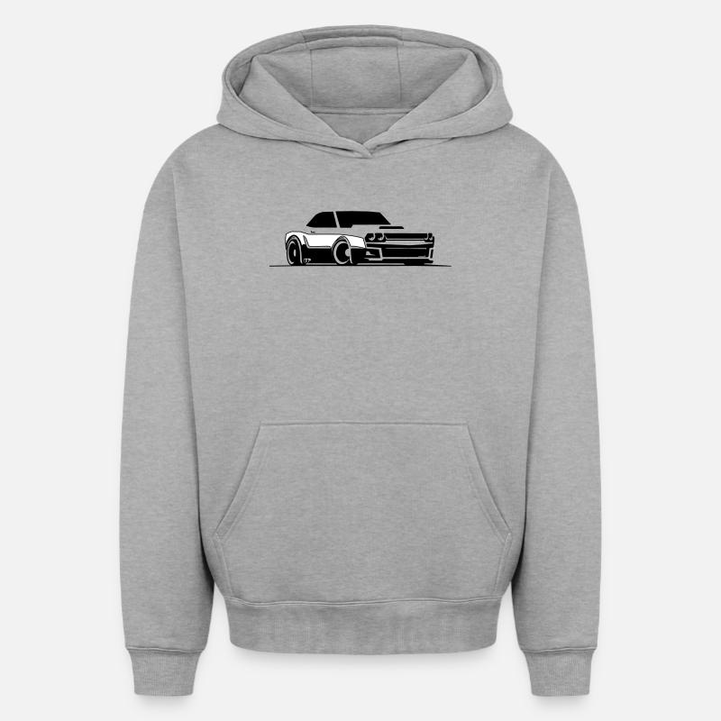 Challenger SRT Hellcat - Sweat à capuche unisexe oversize épais SPREAD - gris chiné