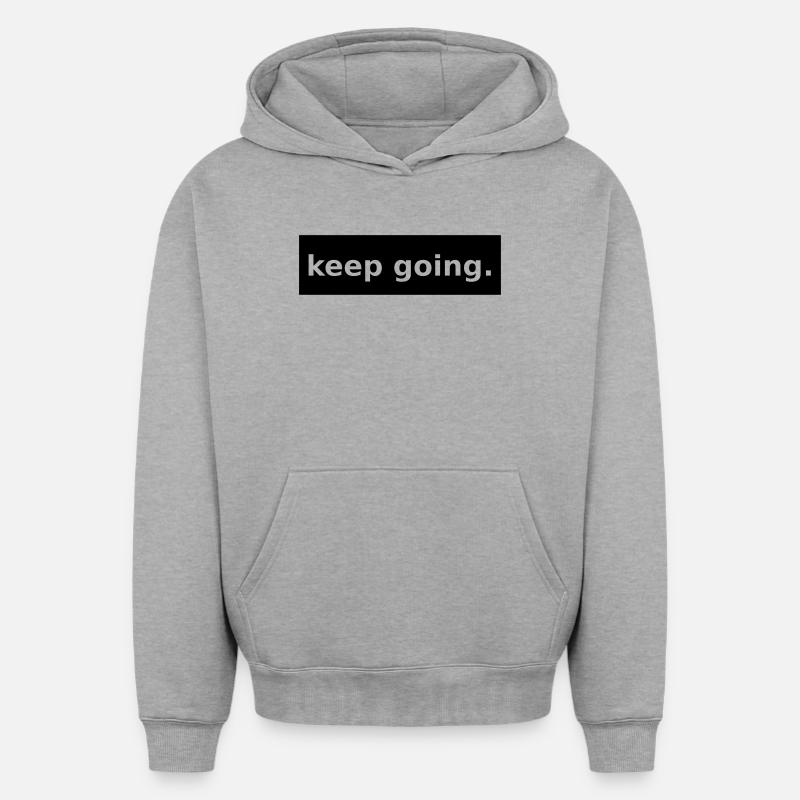 continuez - Sweat à capuche unisexe oversize épais SPREAD - gris chiné
