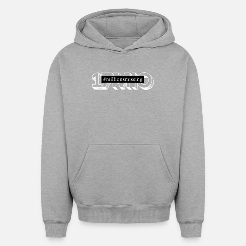 EM/SFC millionsblanc manquant - Sweat à capuche unisexe oversize épais SPREAD - gris chiné
