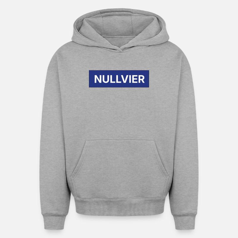 Nullvier Boxlogo - Oversized Heavyweight Unisex Hoodie - Grau meliert