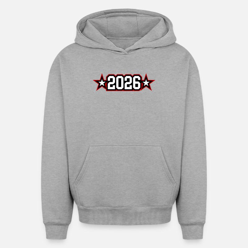 Année 2026 - Sweat à capuche unisexe oversize épais SPREAD - gris chiné