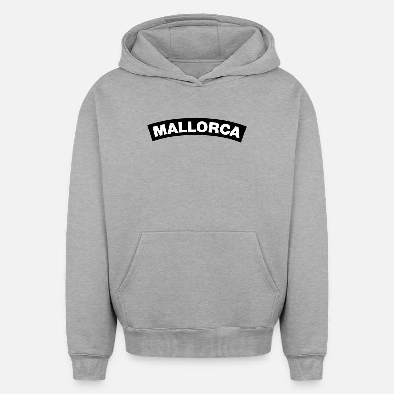 Majorque - Sweat à capuche unisexe oversize épais SPREAD - gris chiné