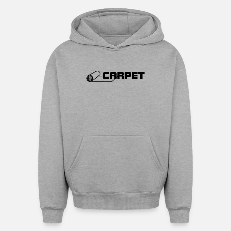 Teppichrollen Logo - Oversized Heavyweight Unisex Hoodie - Grau meliert