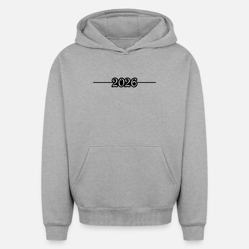 Ligne 2026 - Sweat à capuche unisexe oversize épais SPREAD - gris chiné