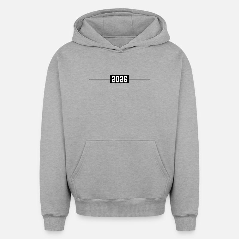 2026 - Sweat à capuche unisexe oversize épais SPREAD - gris chiné