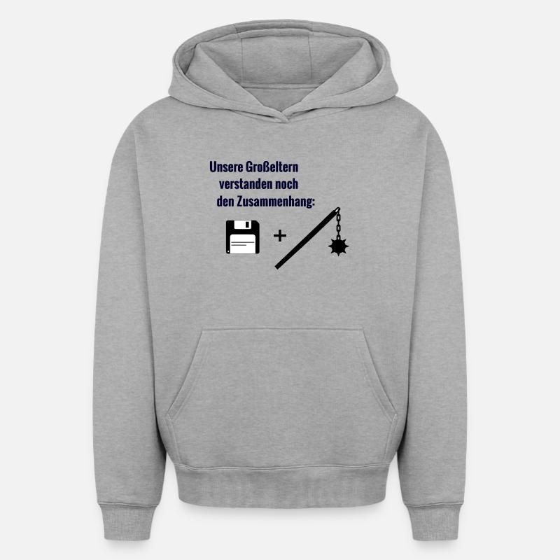 Contexte - Sweat à capuche unisexe oversize épais SPREAD - gris chiné