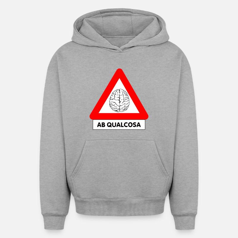 AB Quelque chose - Sweat à capuche unisexe oversize épais SPREAD - gris chiné