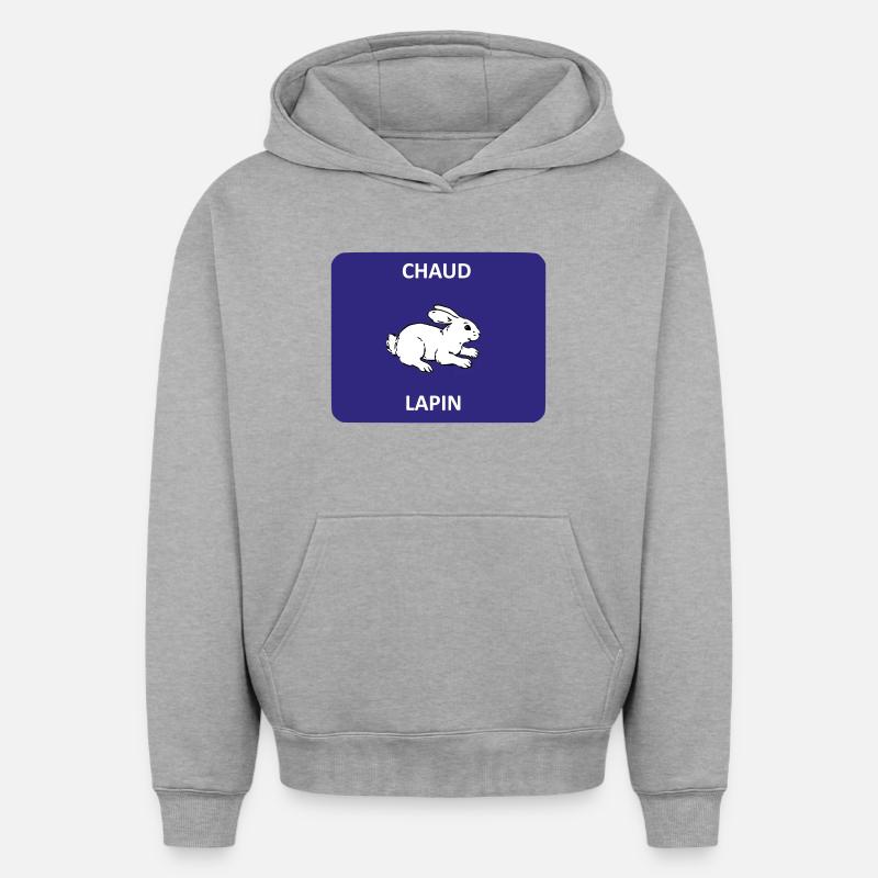Chaud Lapin - Sweat à capuche unisexe oversize épais SPREAD - gris chiné