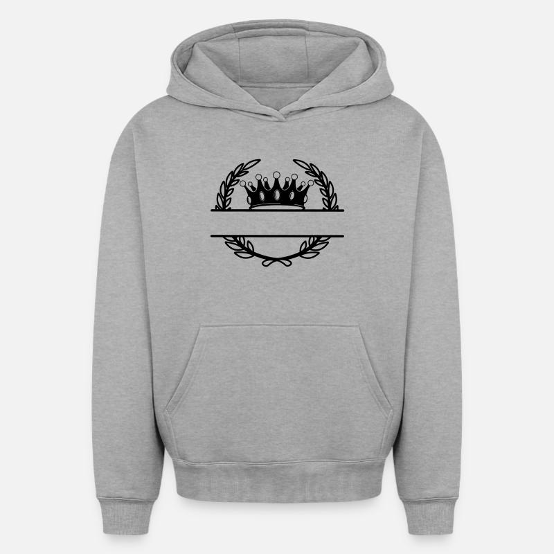 Couronne de laurier avec couronne - Sweat à capuche unisexe oversize épais SPREAD - gris chiné