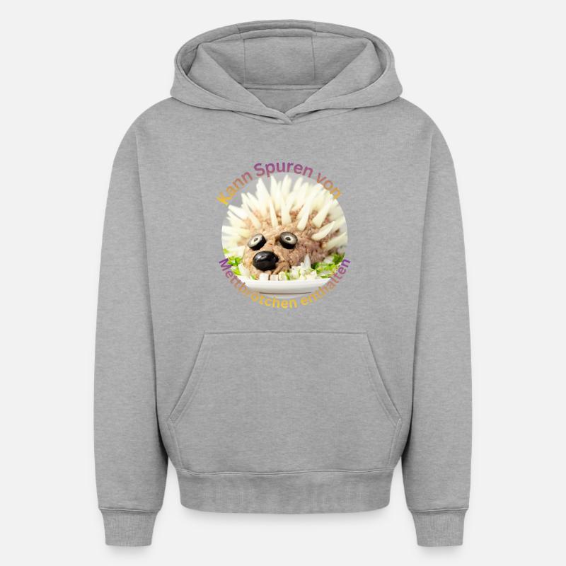 Mettigel - Sweat à capuche unisexe oversize épais SPREAD - gris chiné
