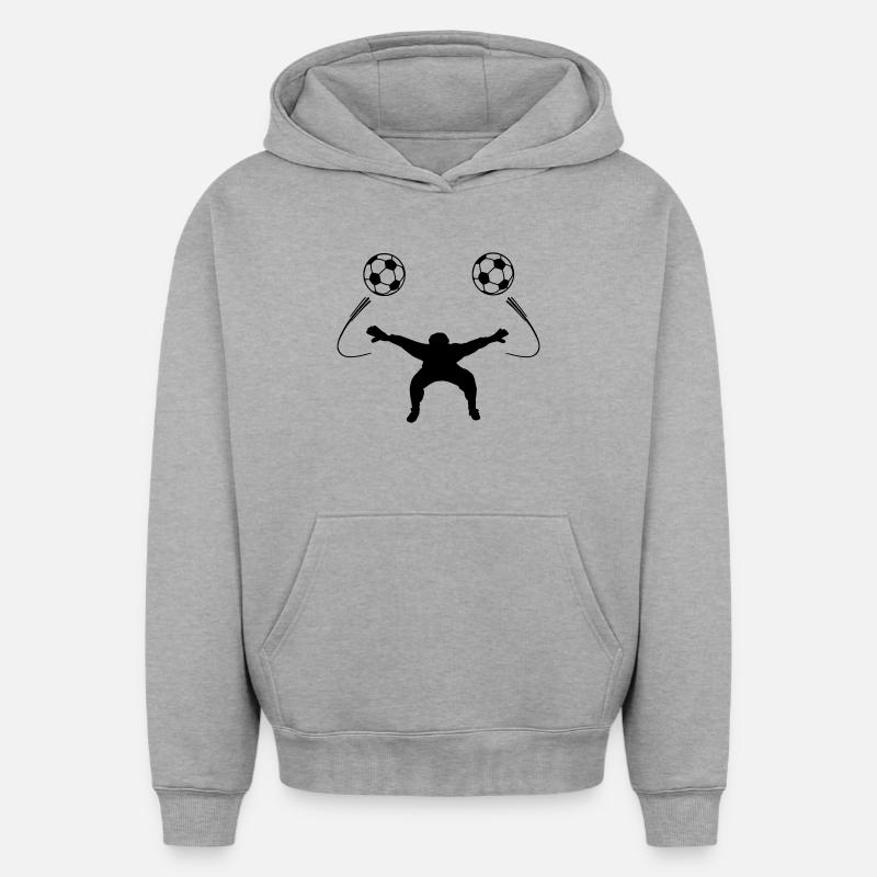Torwart oder Torwartschattenfigur - Oversized Heavyweight Unisex Hoodie - Grau meliert