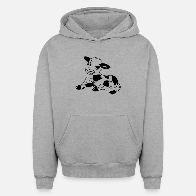 Veau - Sweat à capuche unisexe oversize épais SPREAD - gris chiné