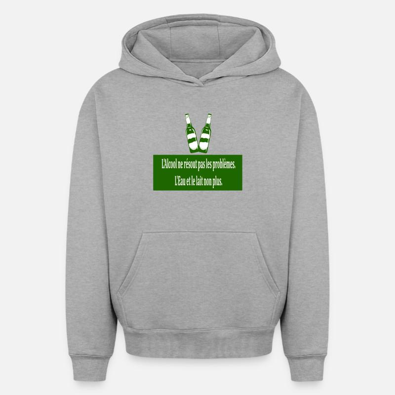 Cool doesn't solve problems - Oversized Heavyweight Unisex Hoodie - heather grey