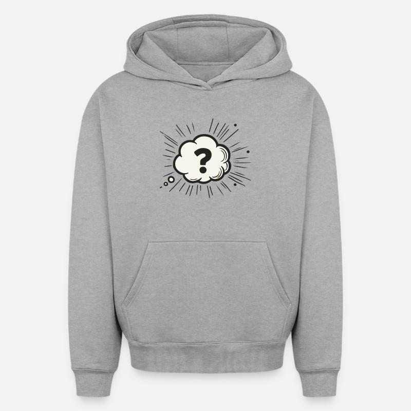 Quête - Sweat à capuche unisexe oversize épais SPREAD - gris chiné