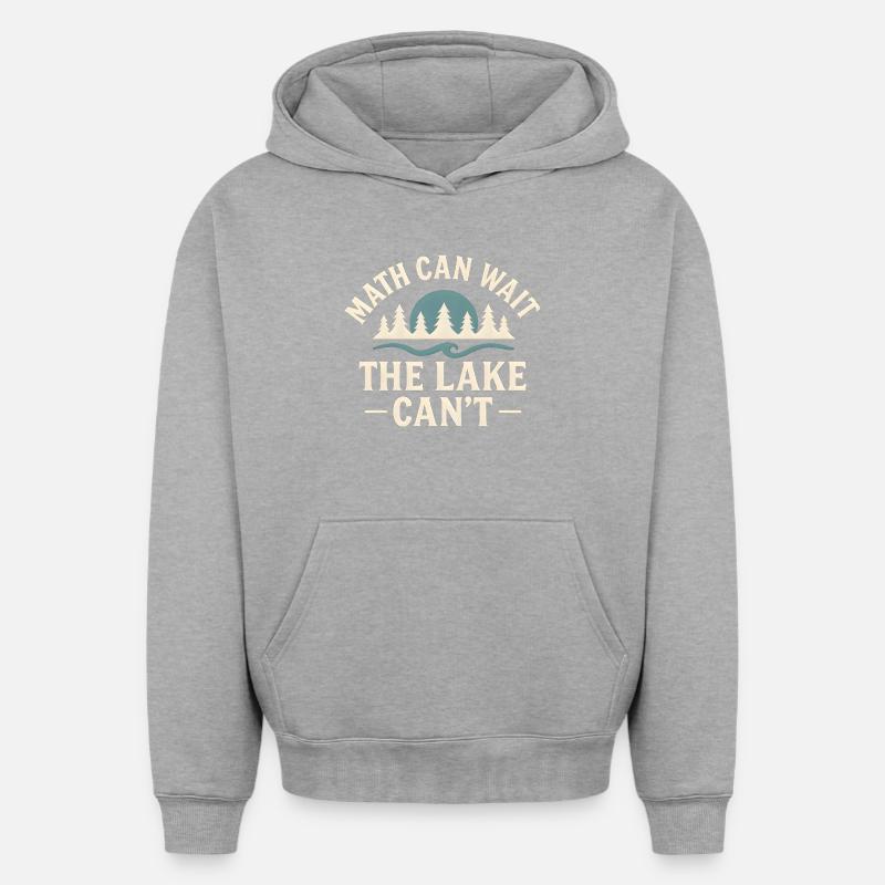 Le lac a hâte - Sweat à capuche unisexe oversize épais SPREAD - gris chiné