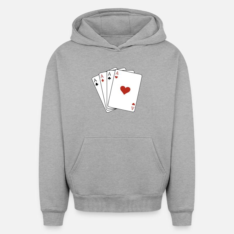 Carré d'as - Sweat à capuche unisexe oversize épais SPREAD - gris chiné