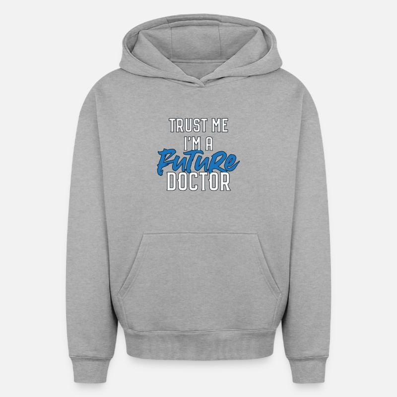 médecin - Sweat à capuche unisexe oversize épais SPREAD - gris chiné