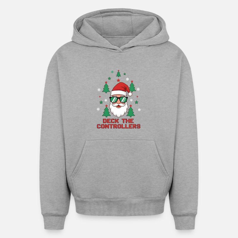 Decken Sie die Controller aus - Oversized Heavyweight Unisex Hoodie - Grau meliert