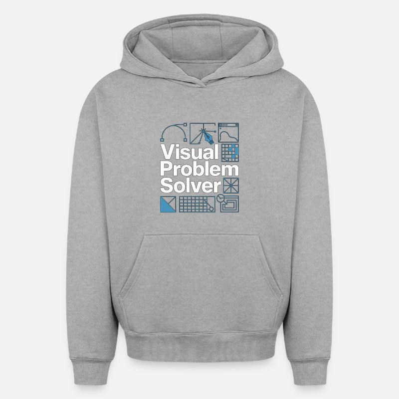 Graphiste Problème visuel Designer créatif - Sweat à capuche unisexe oversize épais SPREAD - gris chiné