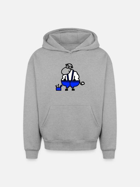 Craftsman's sheep, hero of labor - Oversized Heavyweight Unisex Hoodie - heather grey