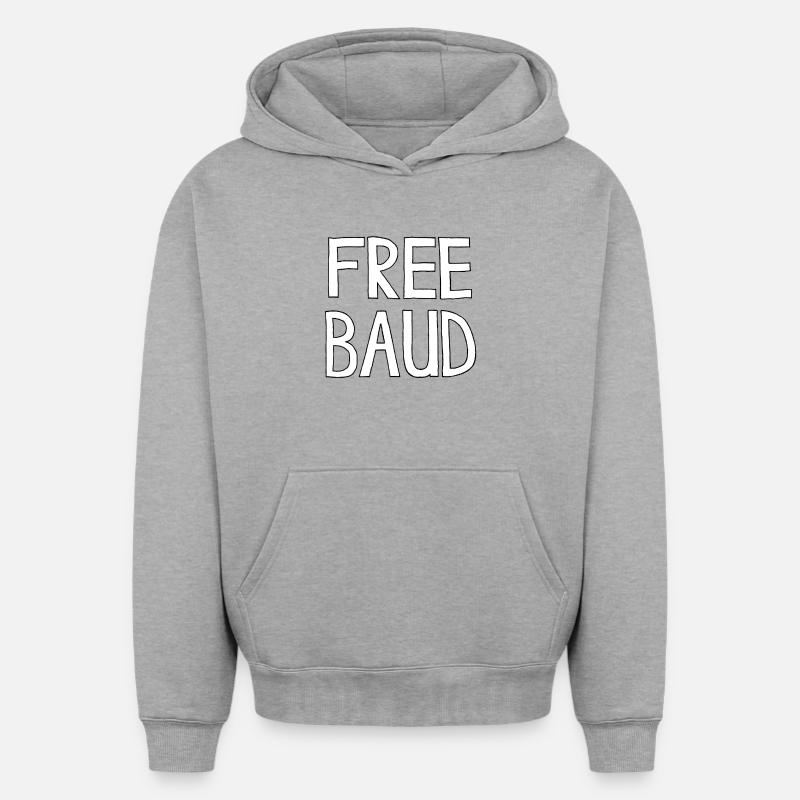 BAUD LIBRE - Sweat à capuche unisexe oversize épais SPREAD - gris chiné