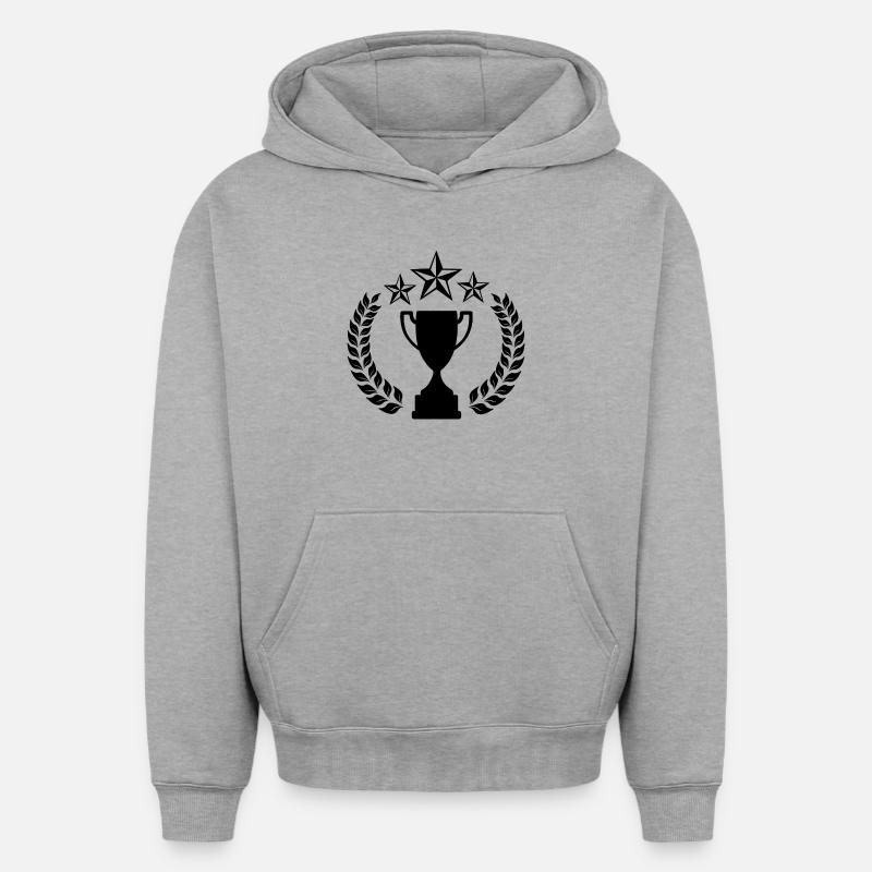 Couronne de laurier 08 - Sweat à capuche unisexe oversize épais SPREAD - gris chiné