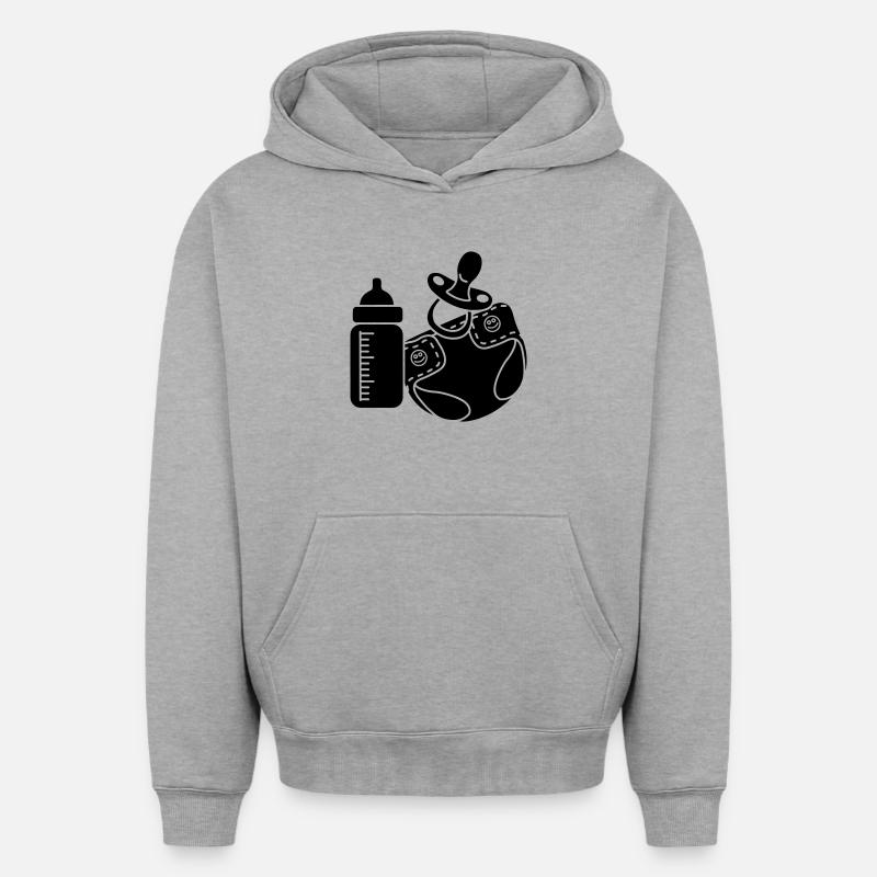 Nécessités pour bébé - Sweat à capuche unisexe oversize épais SPREAD - gris chiné