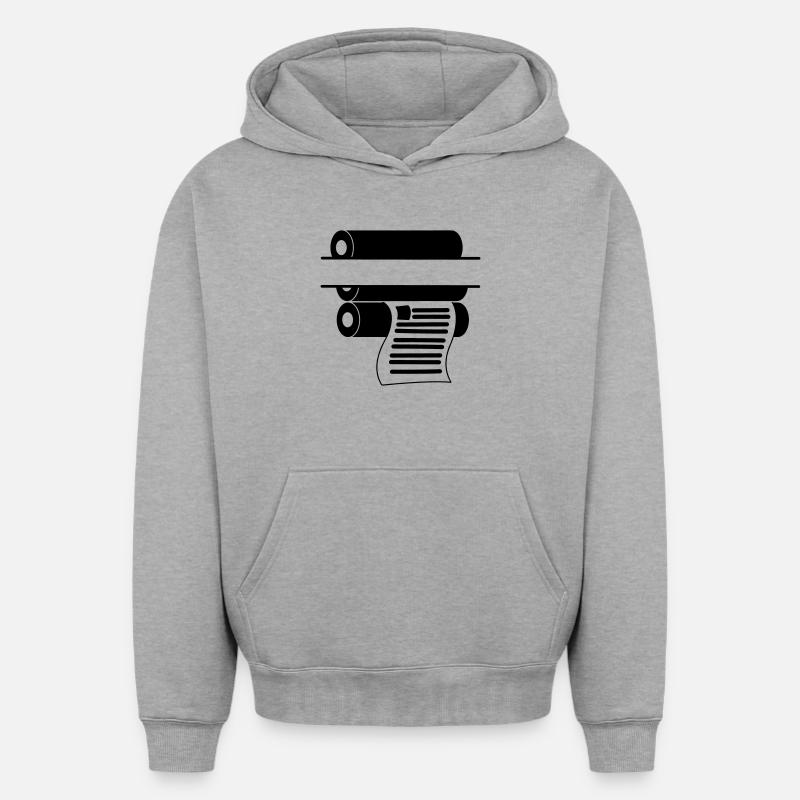 Impression du logo 2 - Sweat à capuche unisexe oversize épais SPREAD - gris chiné