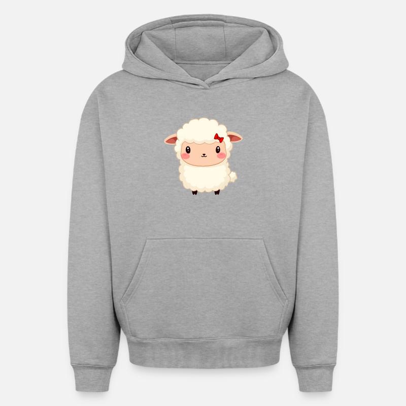 Mouton - Sweat à capuche unisexe oversize épais SPREAD - gris chiné
