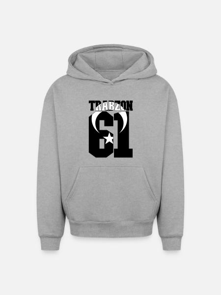 Trabzon 61Türkei Flagge - Oversized Heavyweight Unisex Hoodie - Grau meliert
