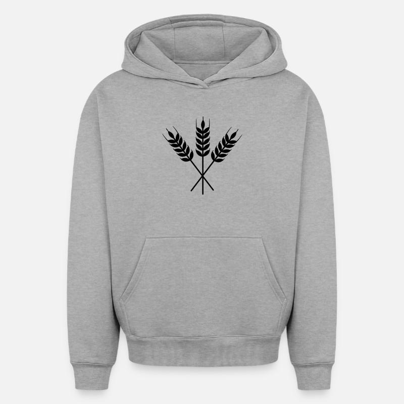 Trois tiges de grain - Sweat à capuche unisexe oversize épais SPREAD - gris chiné