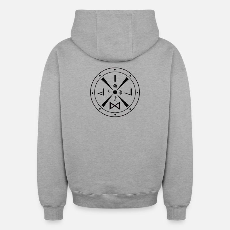 Bouclier Viking Teutons - Sweat à capuche unisexe oversize épais SPREAD - gris chiné
