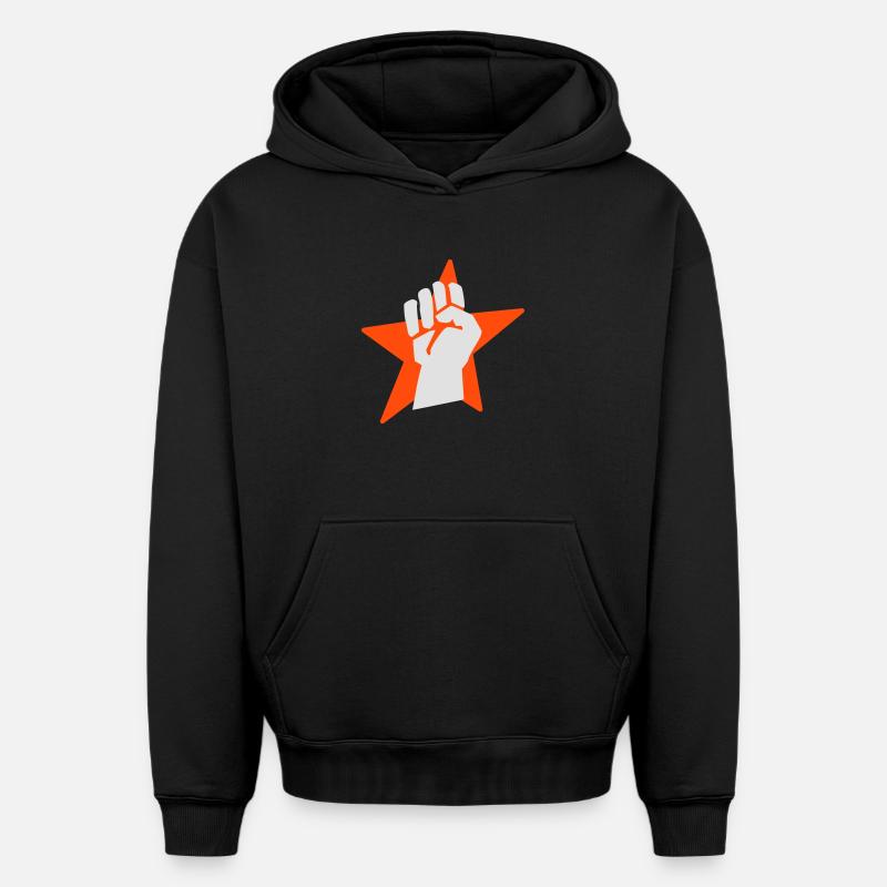 fist faust - Sweat à capuche unisexe oversize épais SPREAD - noir