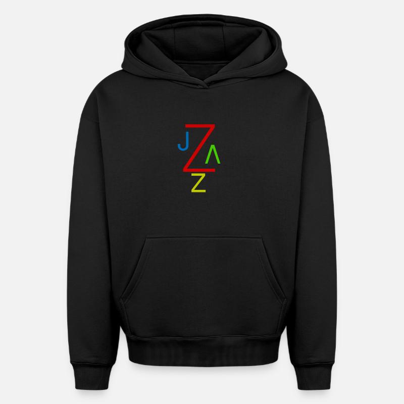 jazz - Sweat à capuche unisexe oversize épais SPREAD - noir
