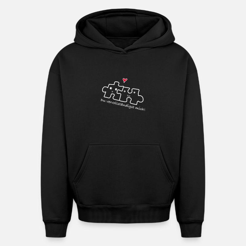 Amour relation couple - Sweat à capuche unisexe oversize épais SPREAD - noir