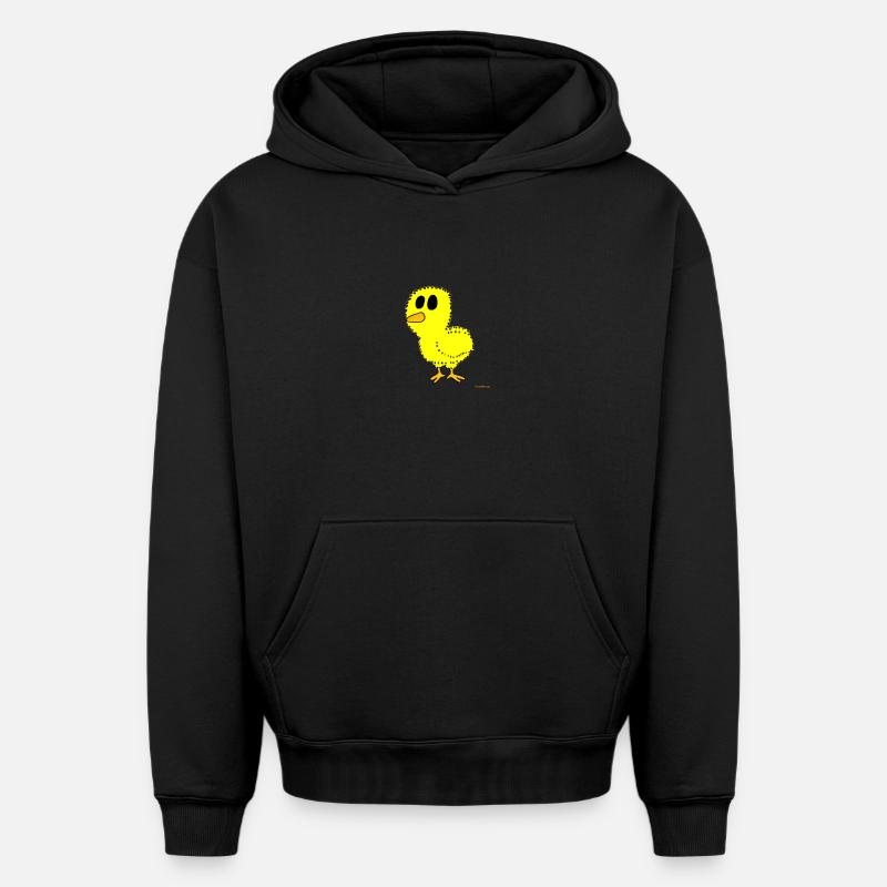 Poussin / jeune - Sweat à capuche unisexe oversize épais SPREAD - noir