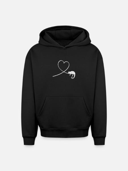 Chameleon Reptile Terrarium Pet Gift - Oversized Heavyweight Unisex Hoodie - black