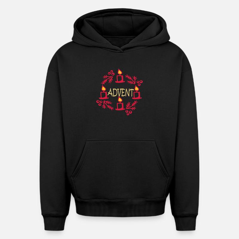 Avent - Sweat à capuche unisexe oversize épais SPREAD - noir