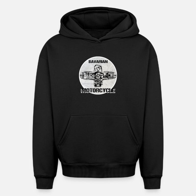 Moteur de boxe Bavarian Motorcycle - Sweat à capuche unisexe oversize épais SPREAD - noir