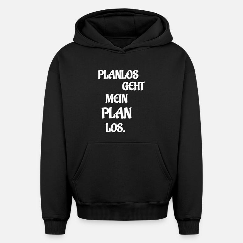 PLANLOS VA MON PLAN LOS - Sweat à capuche unisexe oversize épais SPREAD - noir